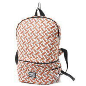 Burberry Monogram Backpack Vermilion Nylon Red Beige